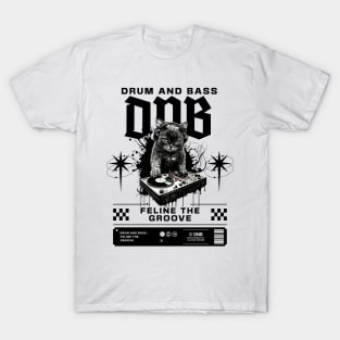 DNB - Cat Dj Feline The Groove (black/cat c) T-Shirt